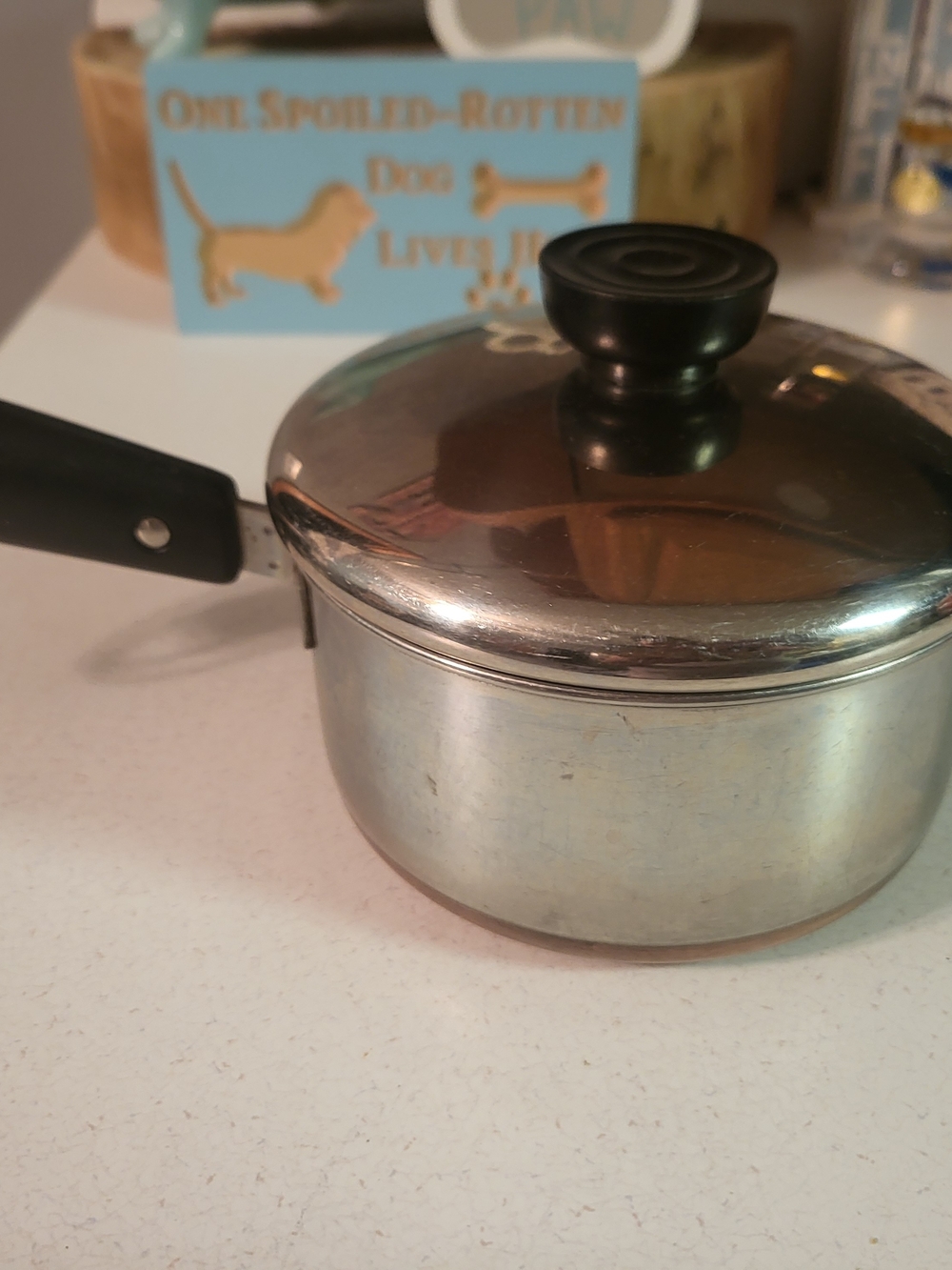 Vintage Revere Ware Copper Clad 1 Qt Saucepan w Lid USA 1801 Patent